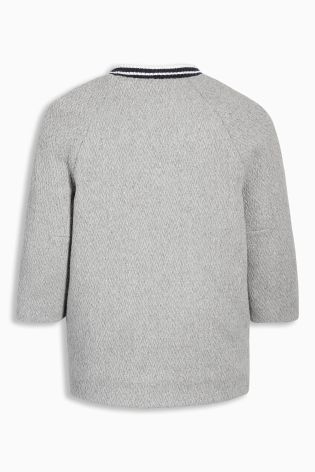 Grey Rib Trim Coat (3mths-6yrs)